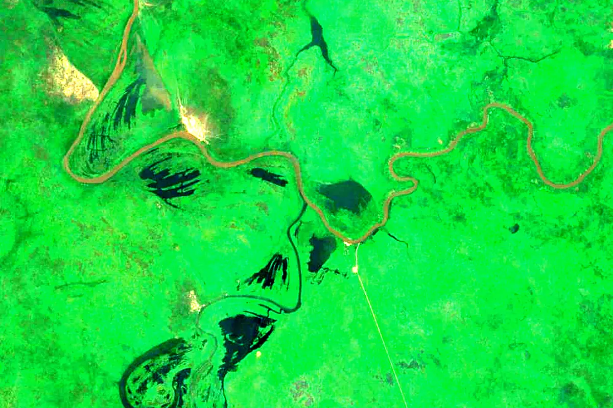 Sobat River: satellite view of the source