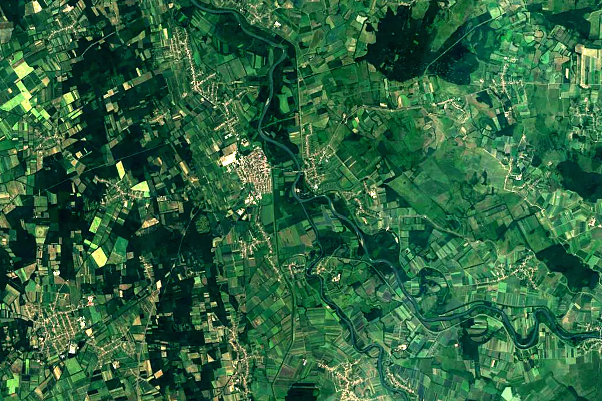 Someș: satellite view of the mouth