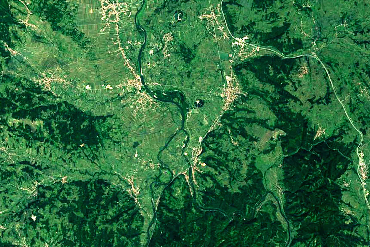 South Morava: satellite view of the mouth