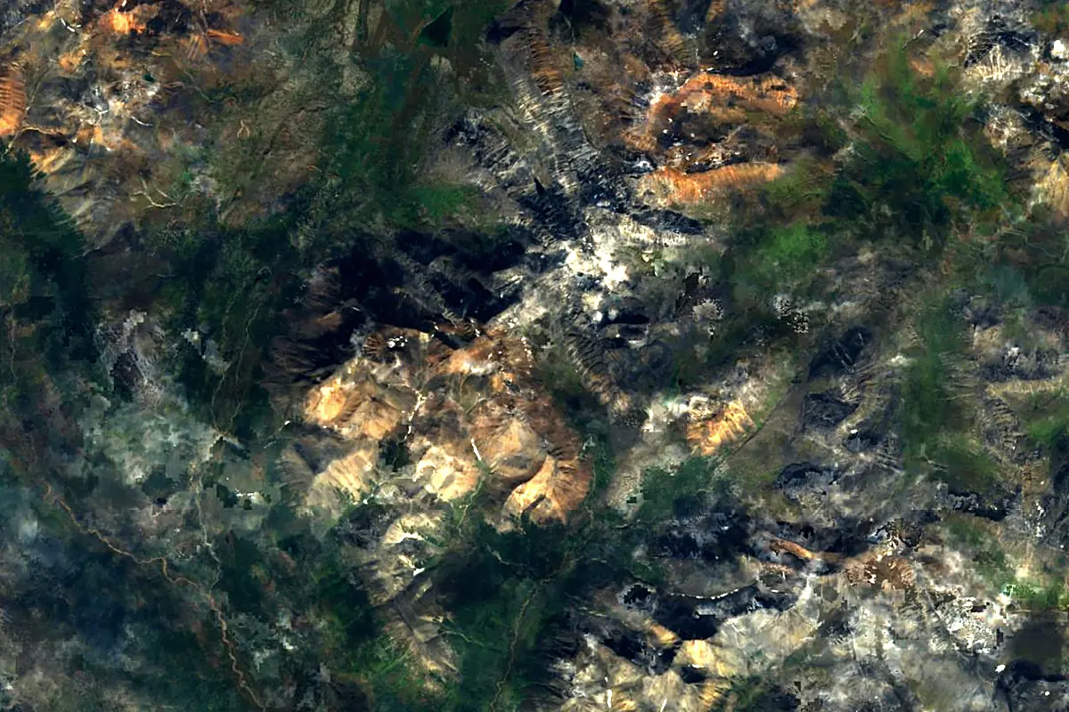 South Nahanni River: satellite view of the source