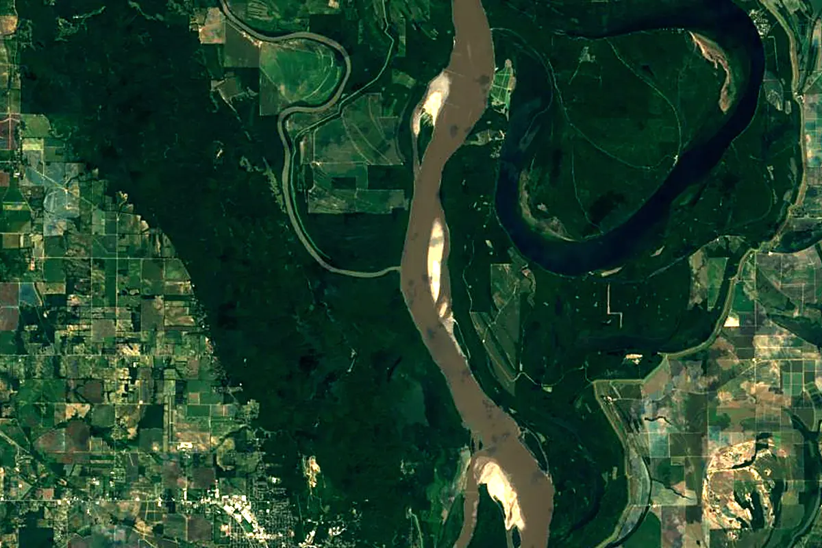 St. Francis River: satellite view of the mouth