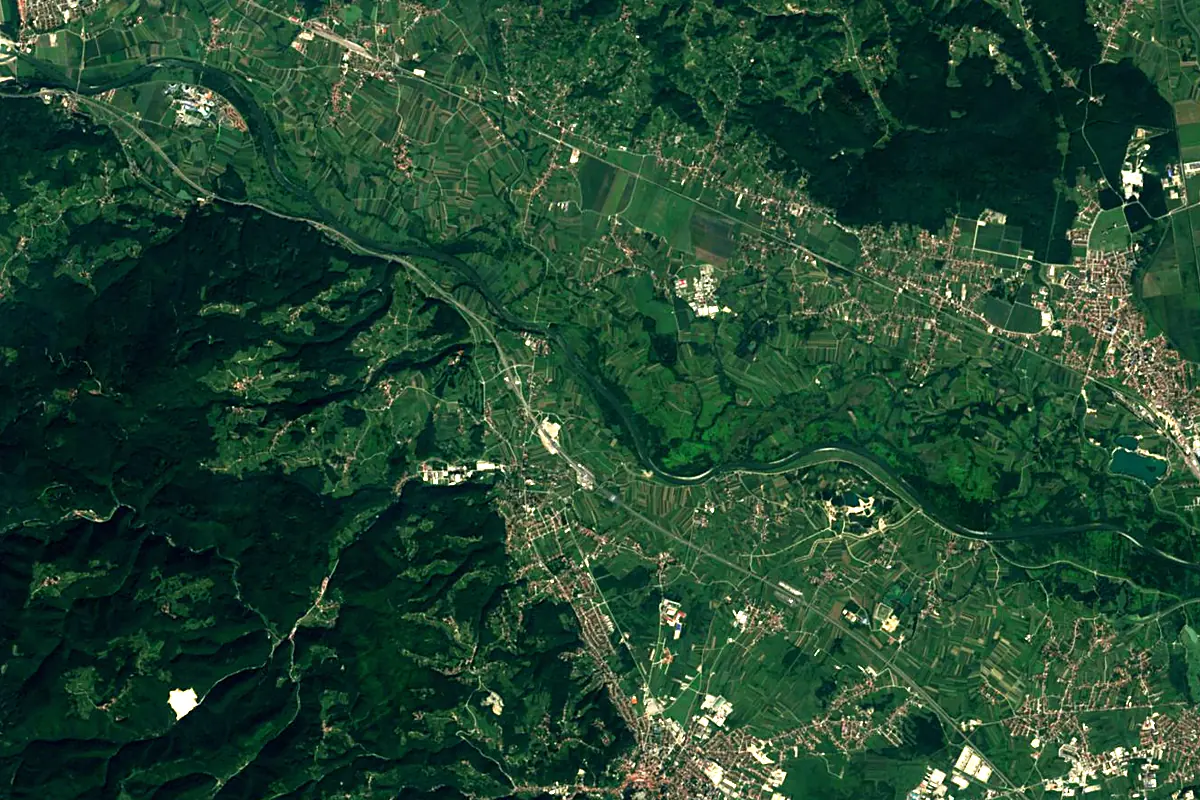 Sutla: satellite view of the mouth