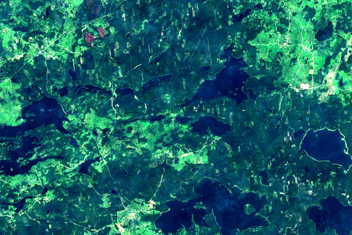 Šventoji: satellite view of the source