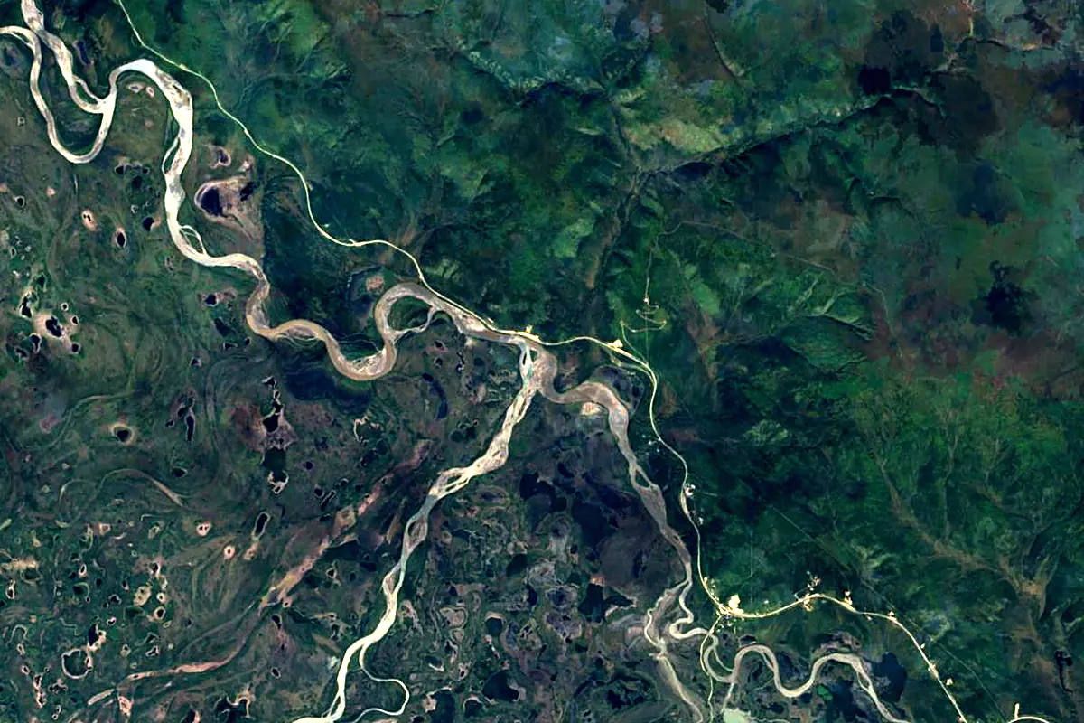 Tanana River: satellite view of the source