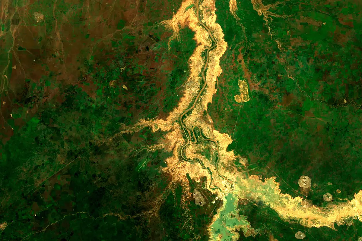 Tekezé River: satellite view of the mouth