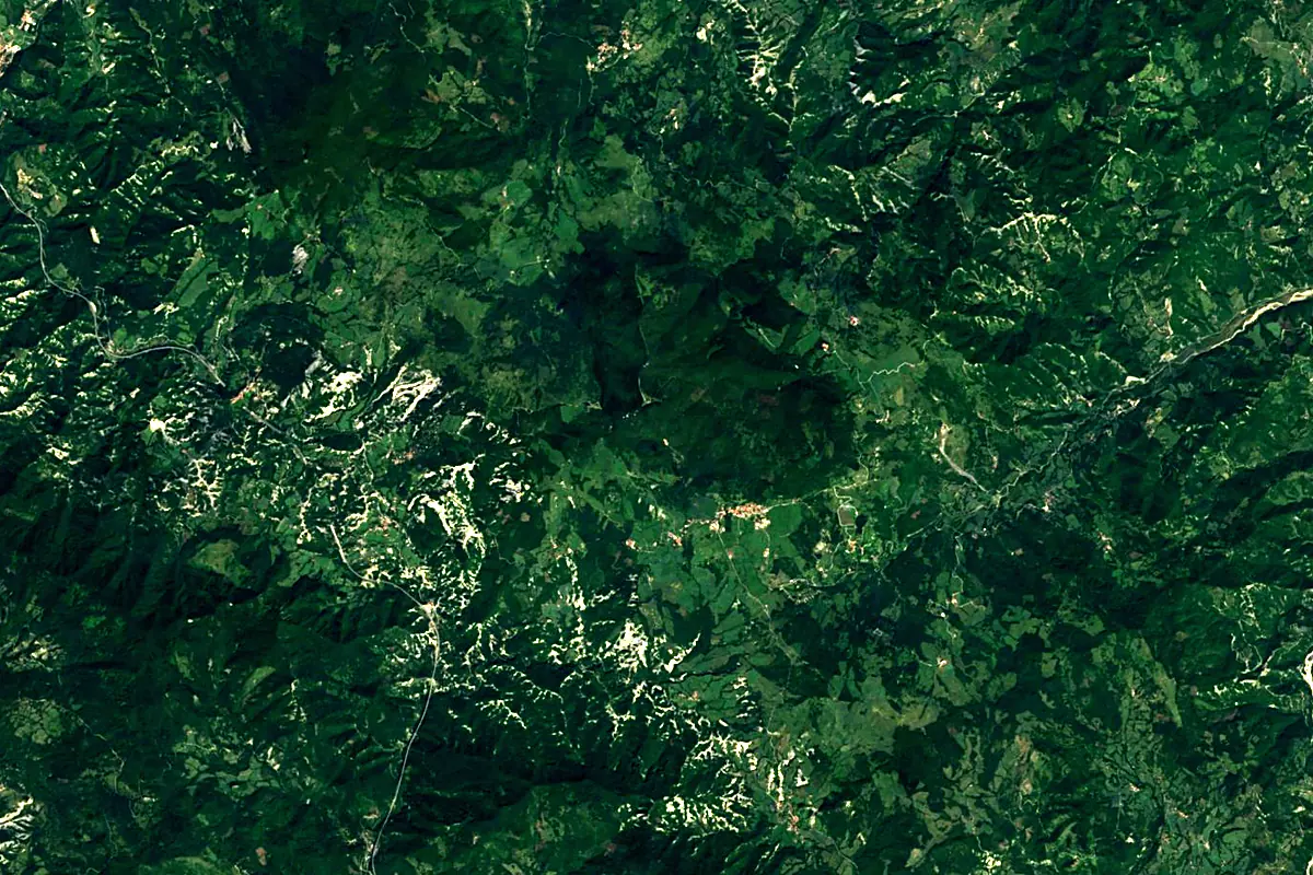 Tiber: satellite view of the source