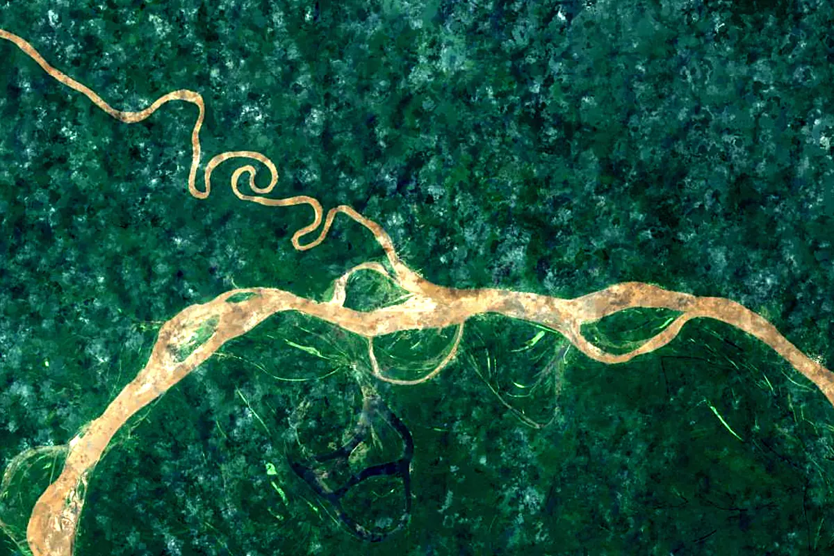 Tigre River: satellite view of the mouth