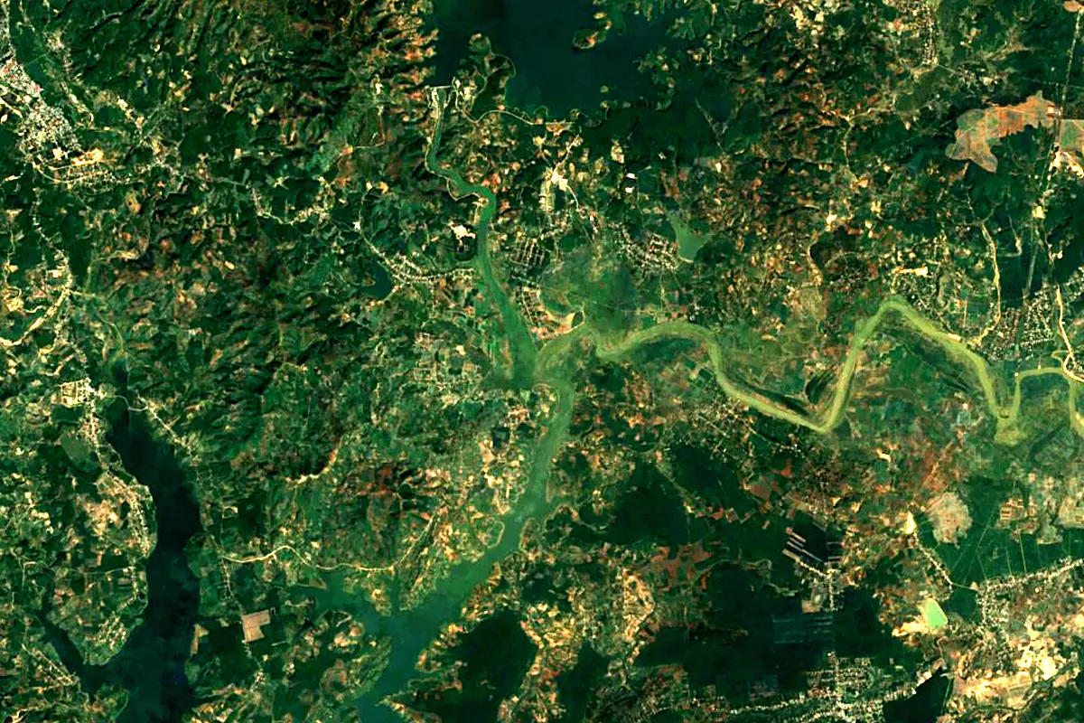 Tonlé San: satellite view of the source