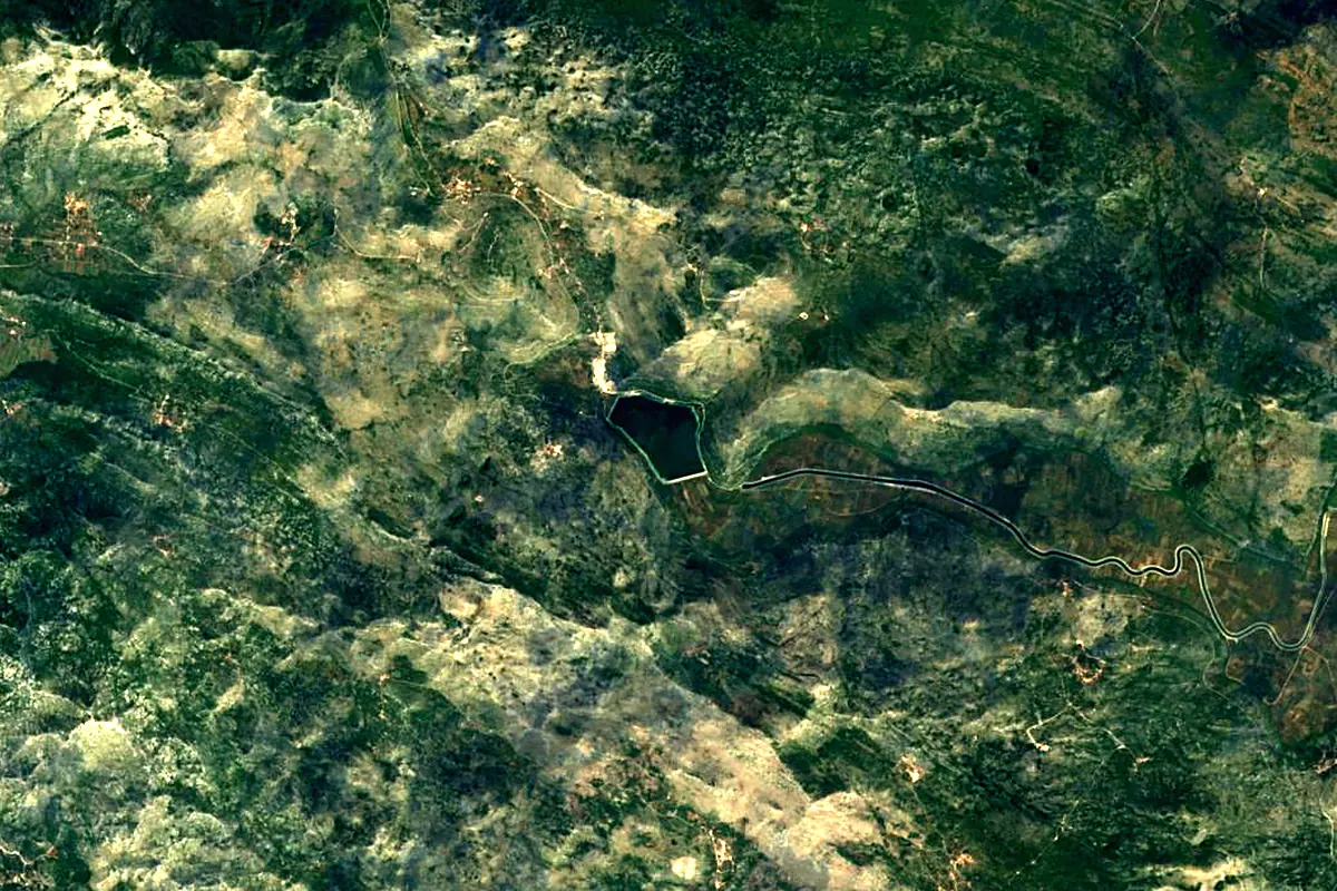 Trebišnjica: satellite view of the mouth