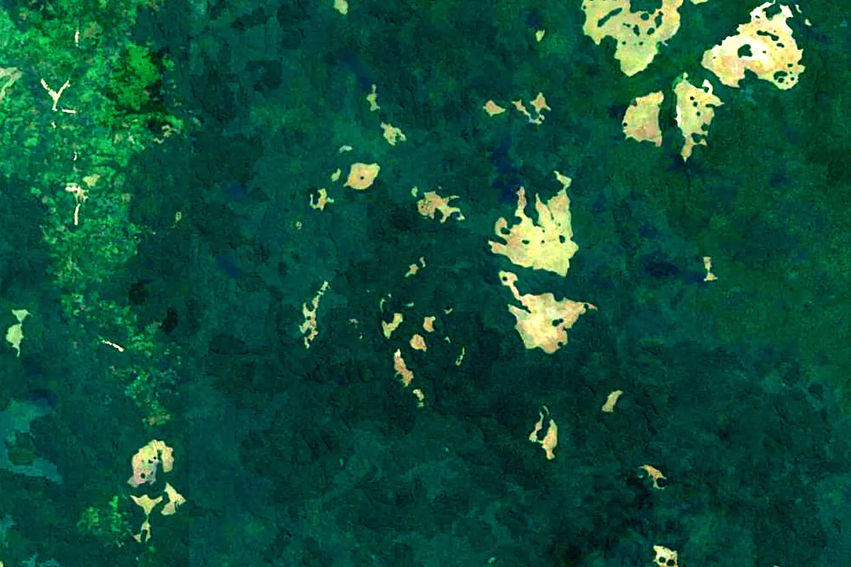 Tshuapa River: satellite view of the source