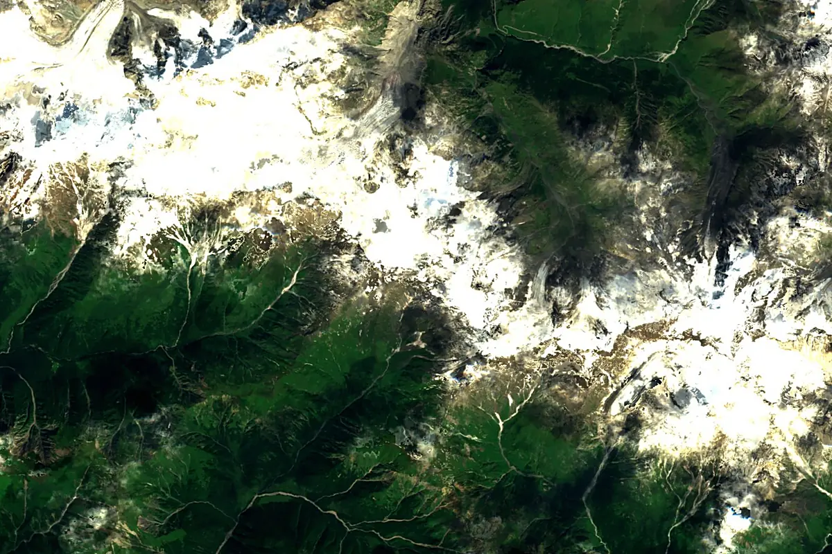 Tskhenistsqali: satellite view of the source