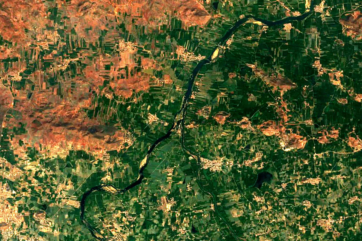Tungabhadra River: satellite view of the source
