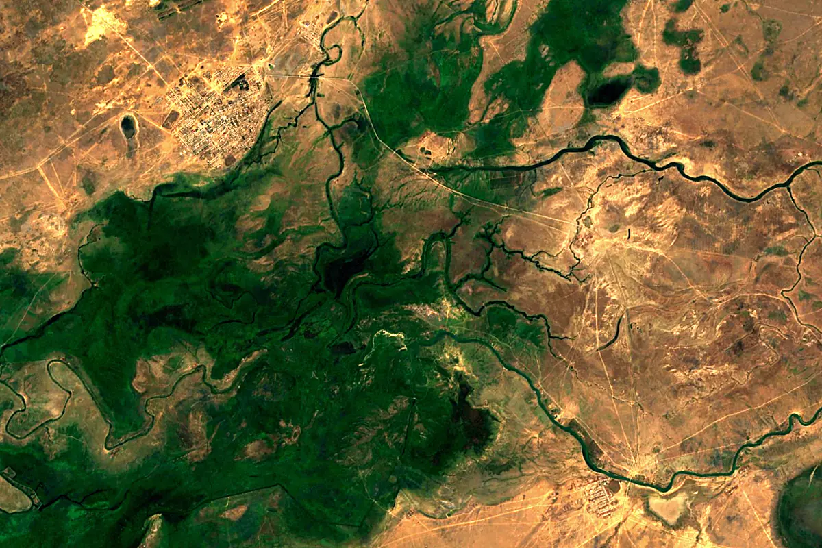 Turgai River: satellite view of the source