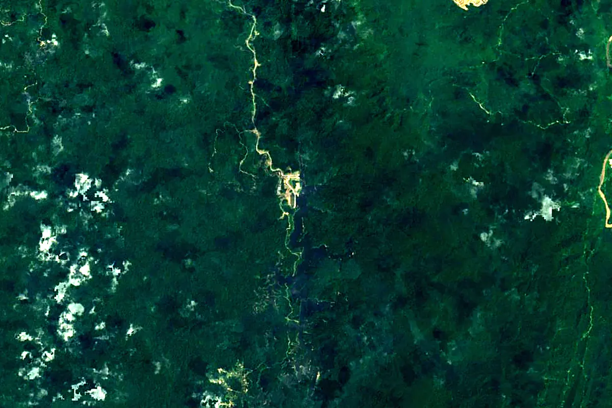 Tutong River: satellite view of the source