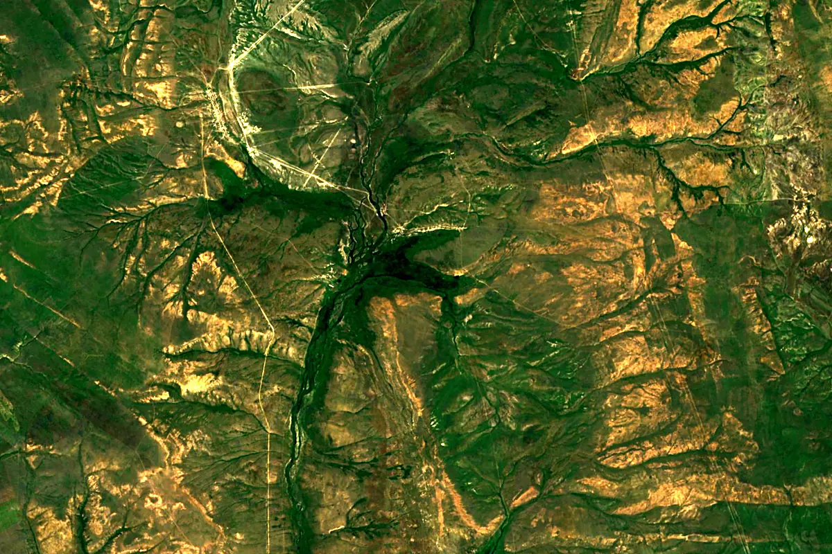 Uil River: satellite view of the source