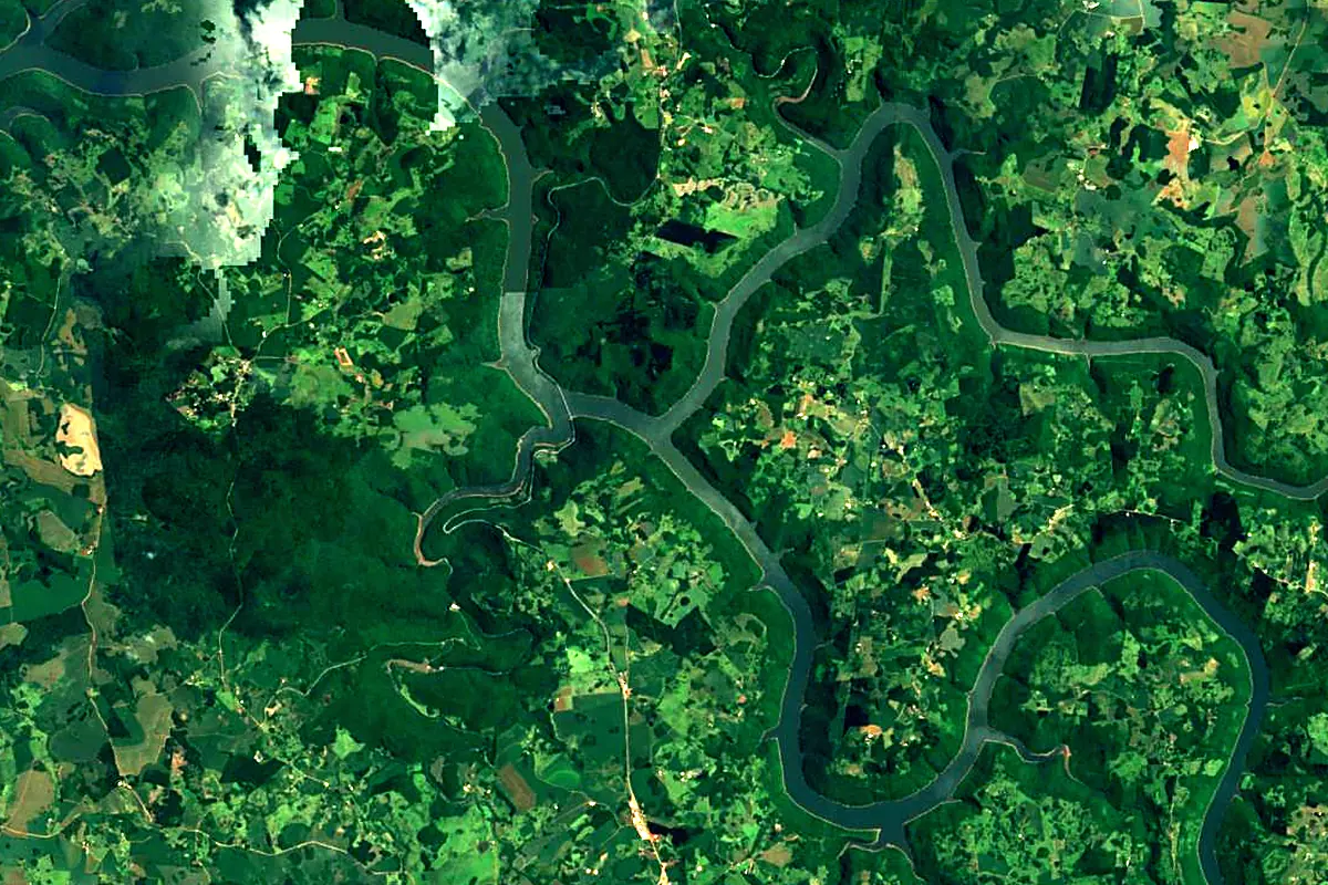 Uruguay River: satellite view of the source