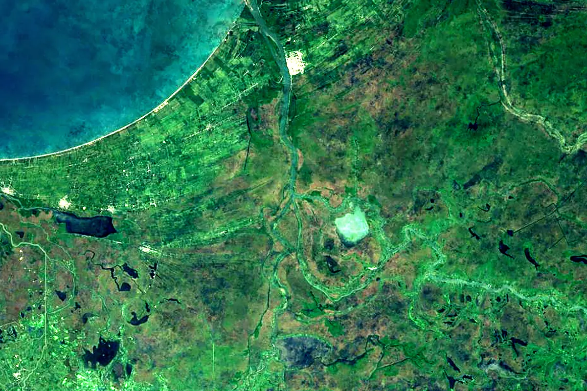 Usumacinta River: satellite view of the mouth