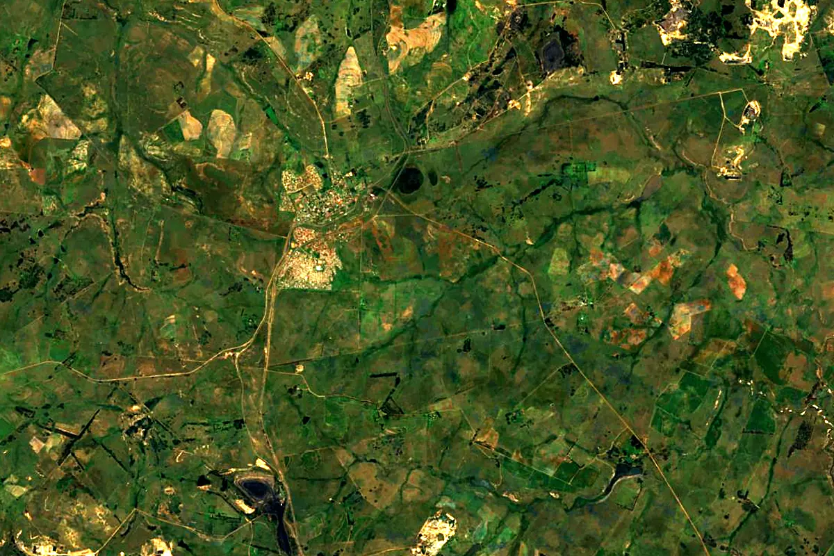 Vaal River: satellite view of the source
