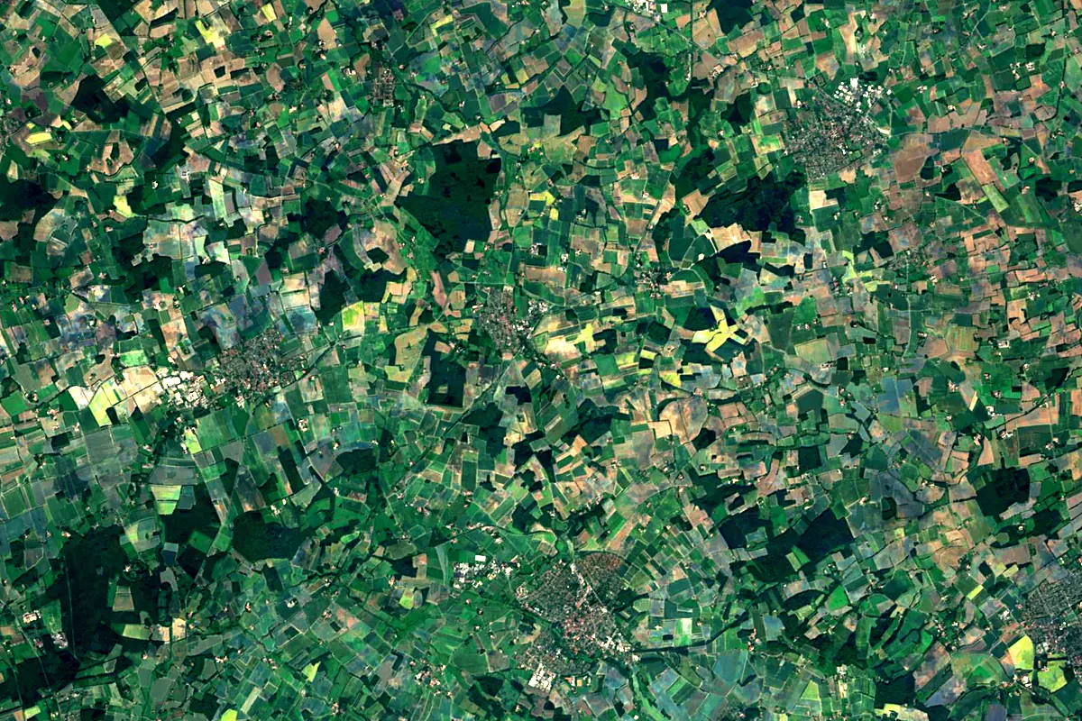 Vechte: satellite view of the source