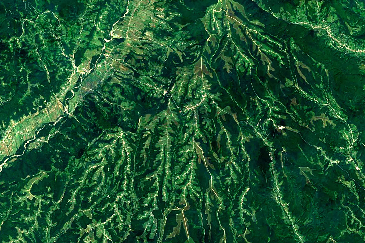 Vedea River: satellite view of the source