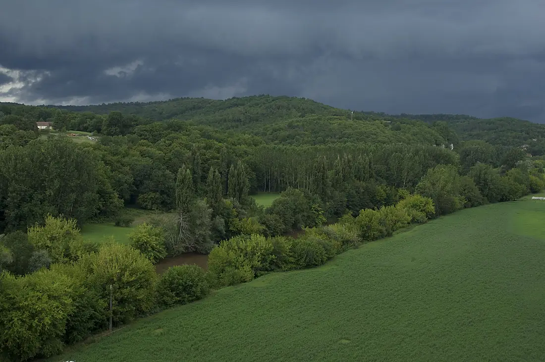Stormy weather Vezere river Dordogne