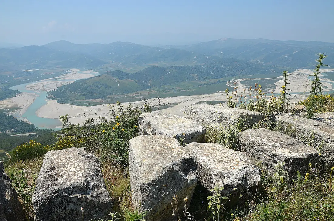 View towards the Vjosa valley, Byllis, Albania (31559985683)