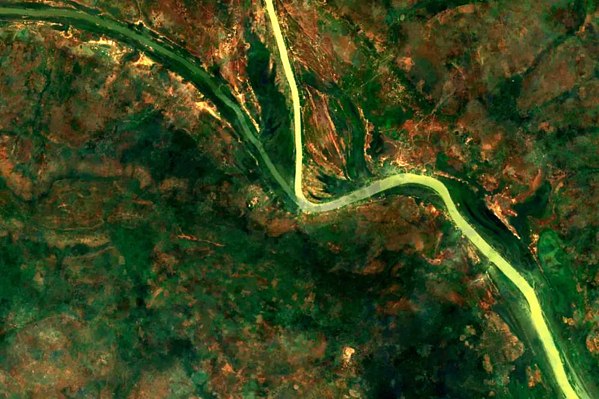 Volta River: satellite view of the source
