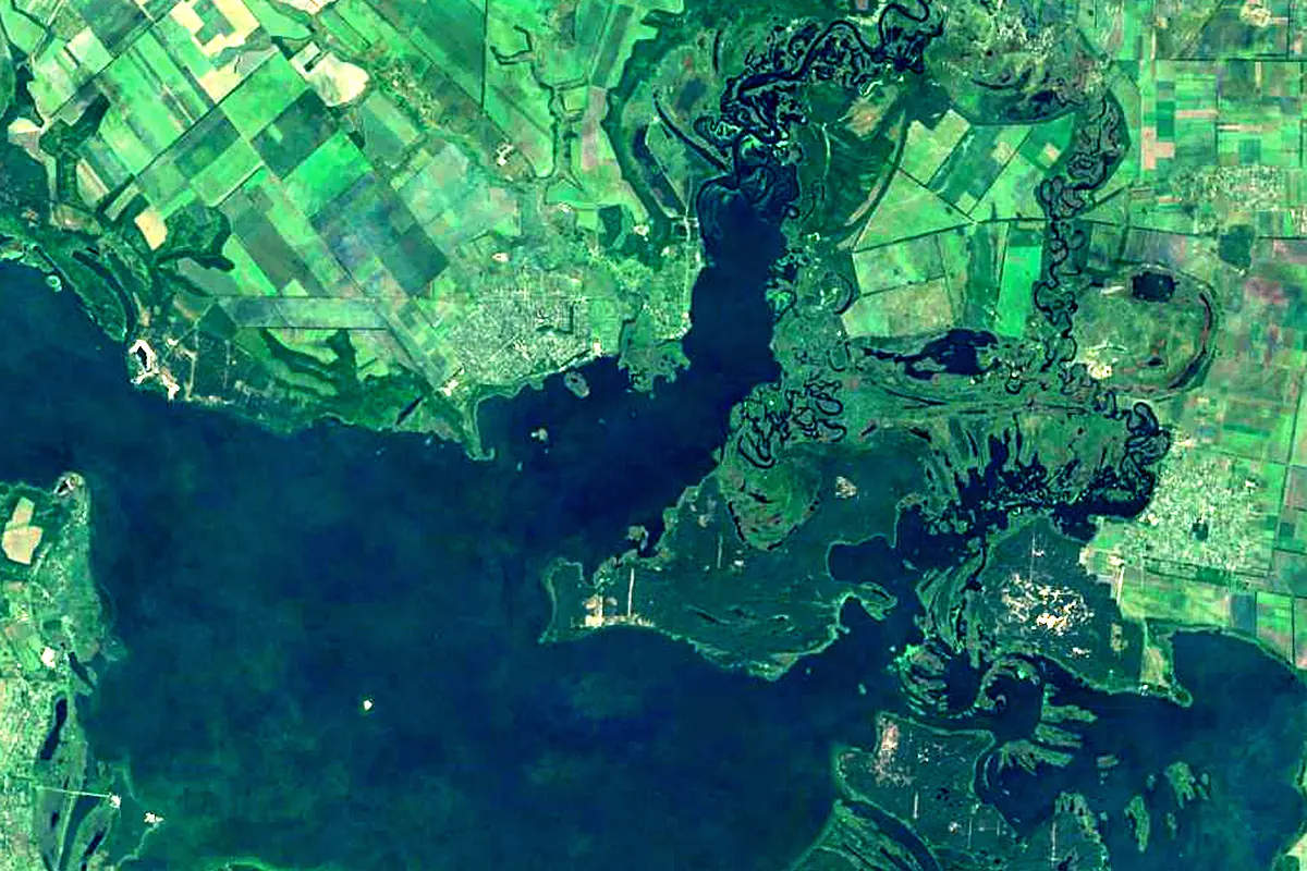 Vorskla: satellite view of the mouth