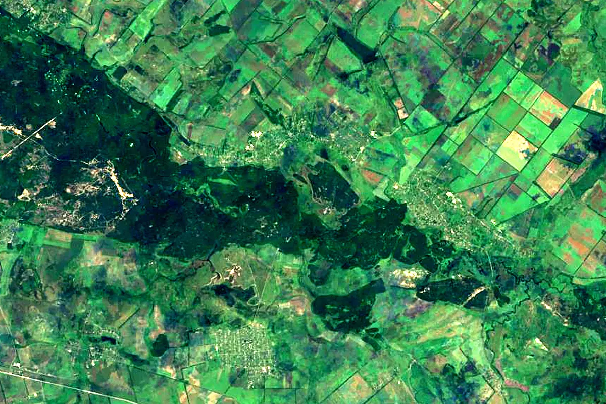 Vovcha: satellite view of the mouth