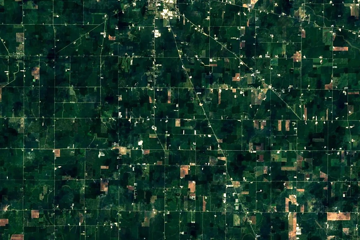 Wabash River: satellite view of the source