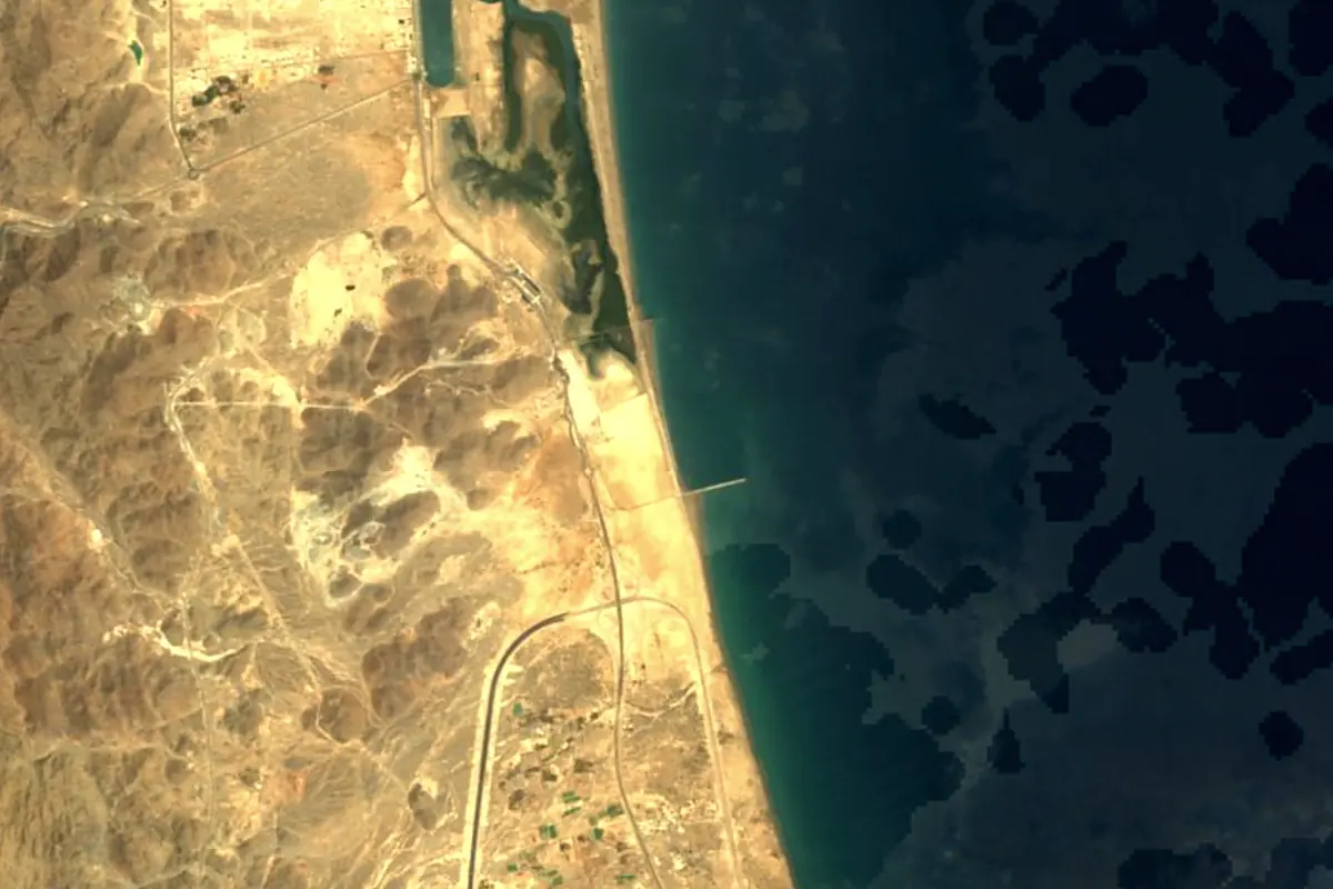 Wadi Al Helo: satellite view of the mouth