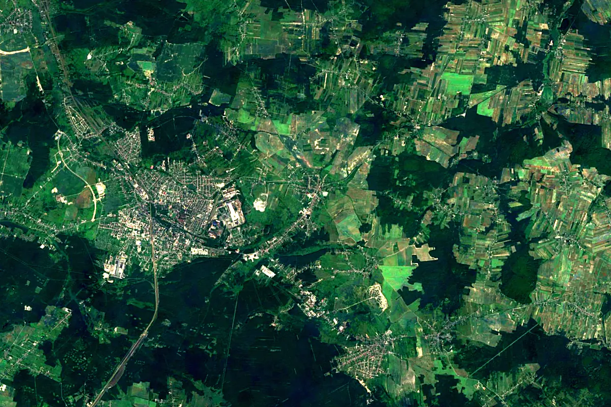 Warta: satellite view of the source