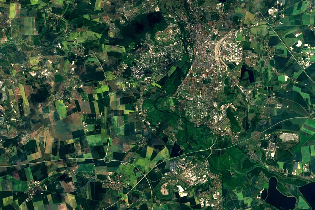 Weisse Elster: satellite view of the mouth