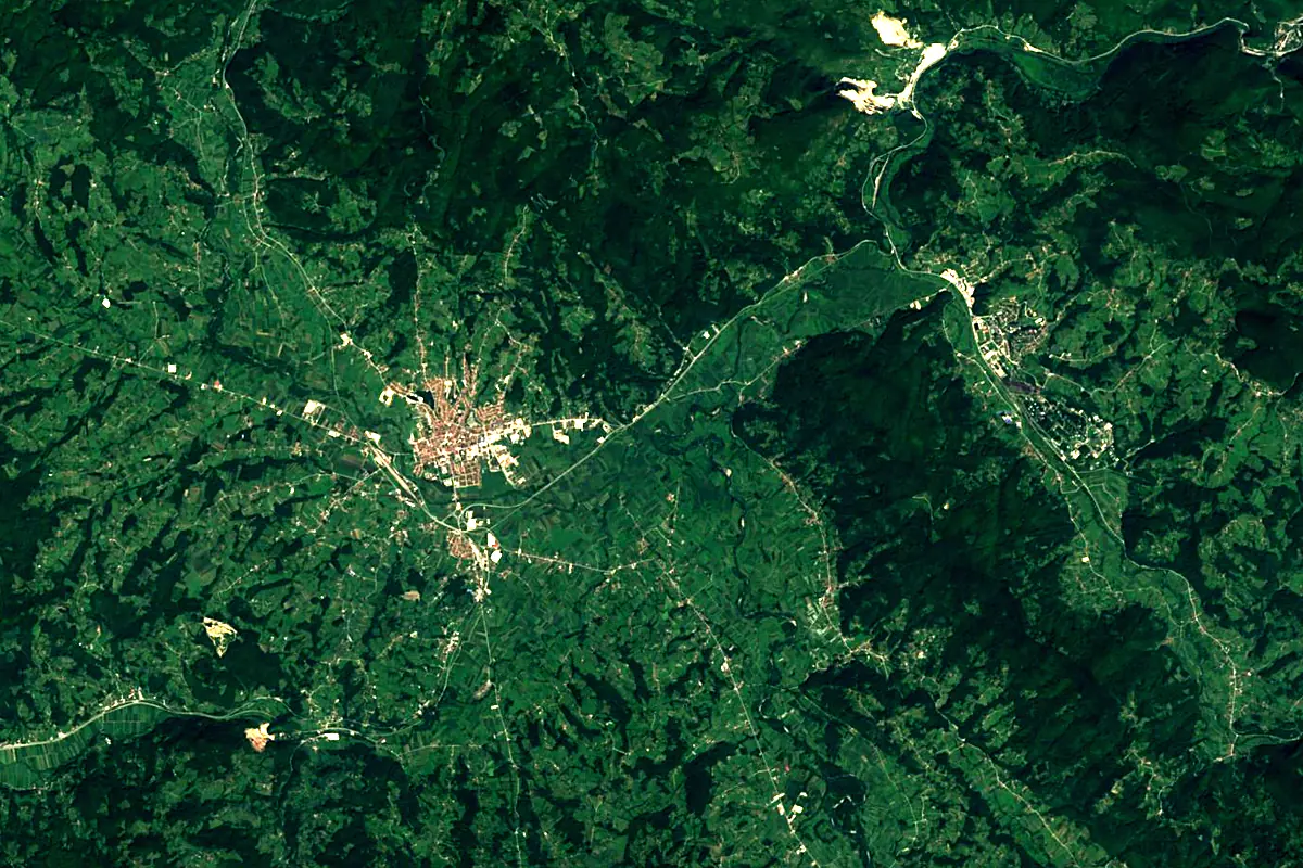 West Morava: satellite view of the source
