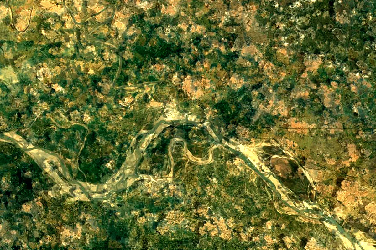 West Rapti River: satellite view of the mouth