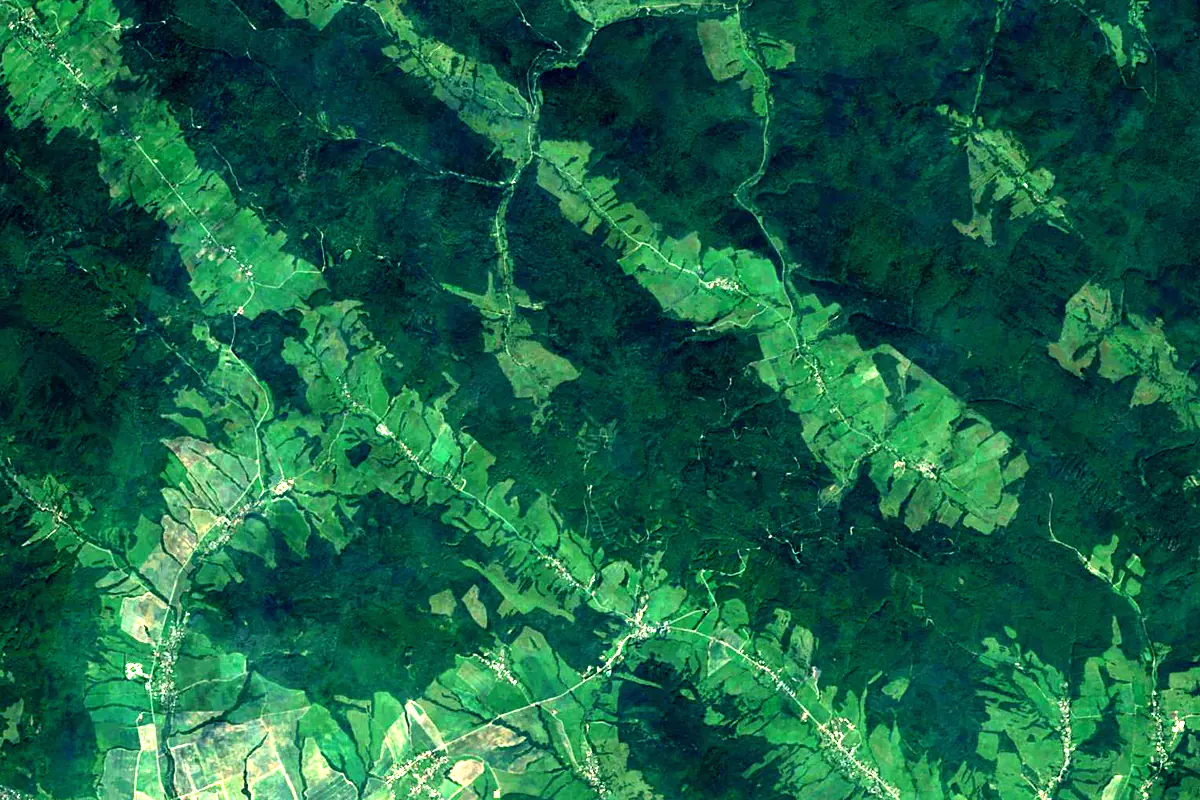 Wisłoka: satellite view of the source