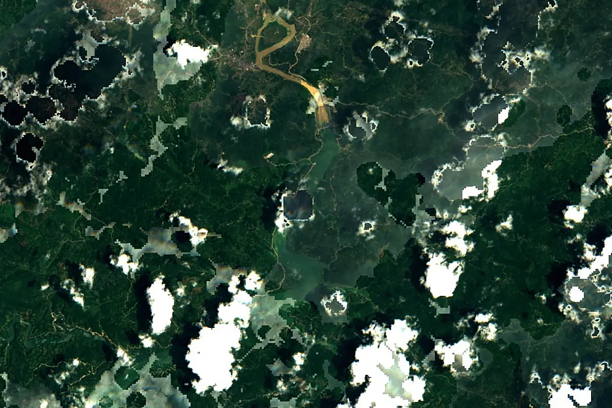 Xiang River: satellite view of the source
