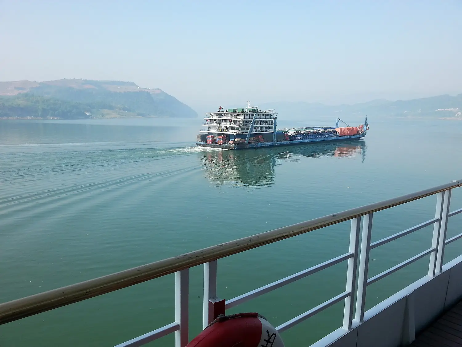 A vehicle carrier on yangtze