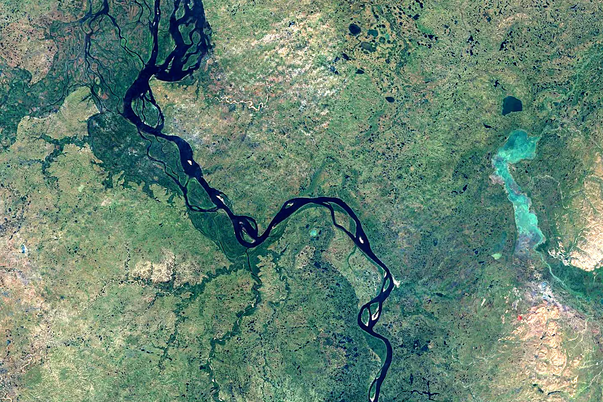 Yenisei: satellite view of the mouth