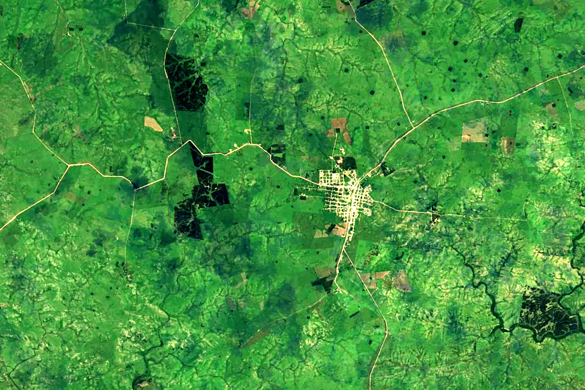 Yí River: satellite view of the source