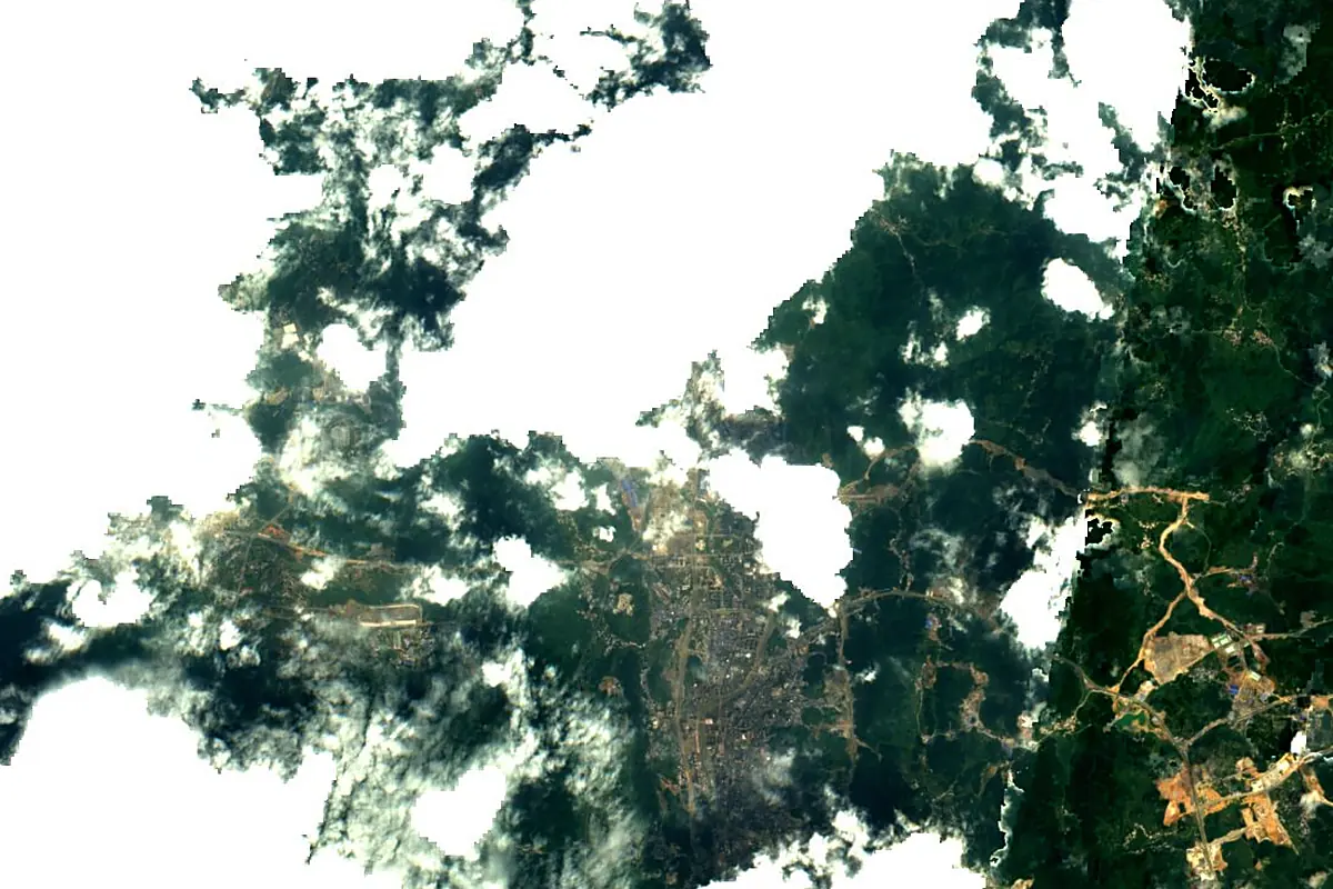 Yuan River: satellite view of the source