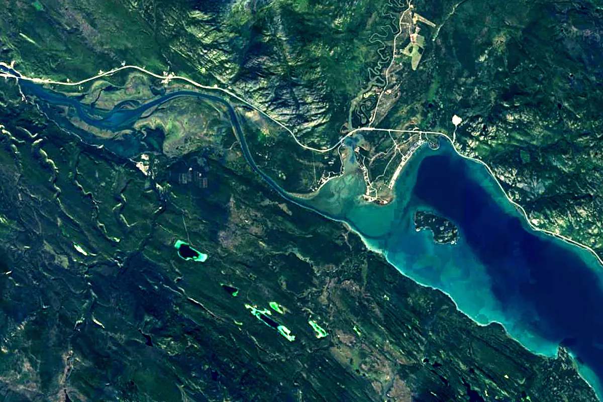 Yukon River: satellite view of the source