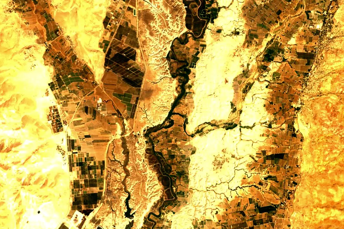Zarqa River: satellite view of the mouth