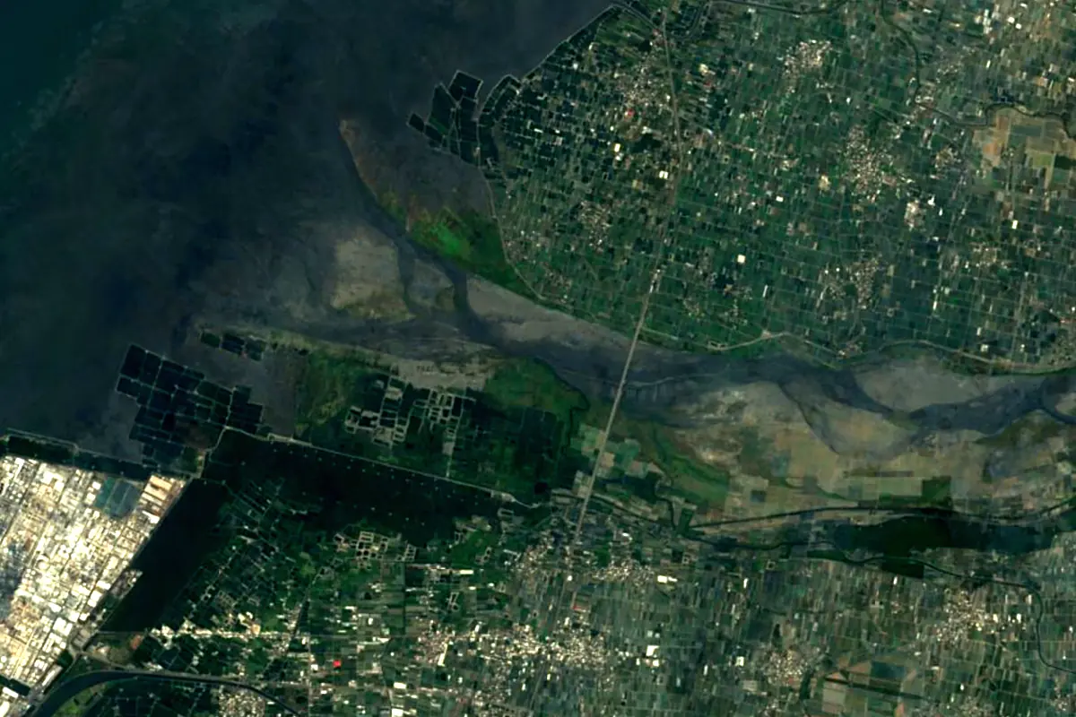 Zhuoshui River: satellite view of the mouth